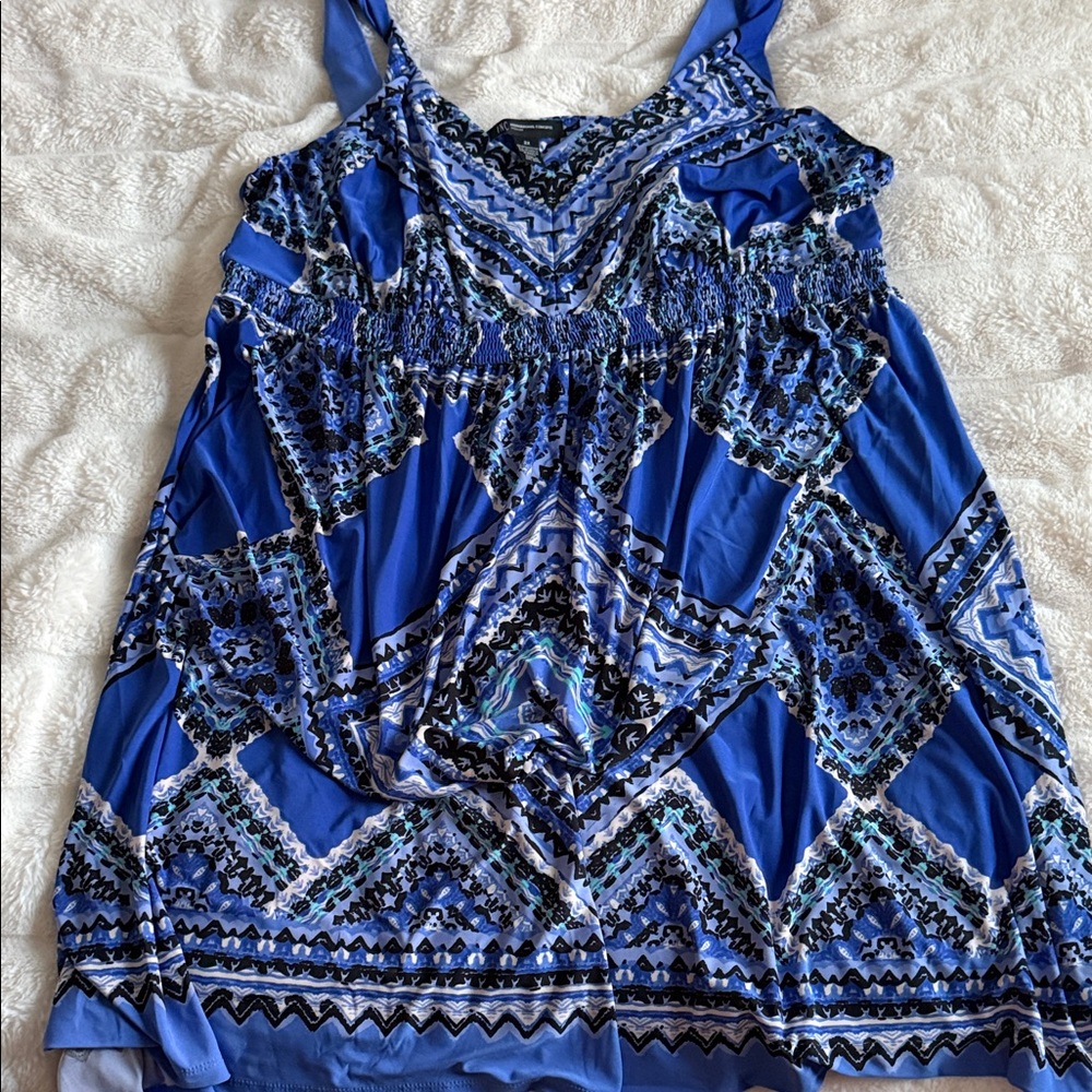INC International Concepts Blue Patterned Dress